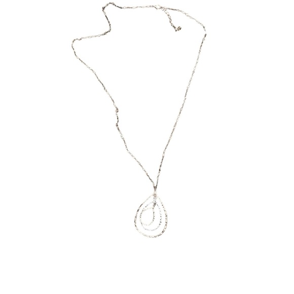 Elegant Gold and Silver Teardrop Necklace - Picture 2 of 2